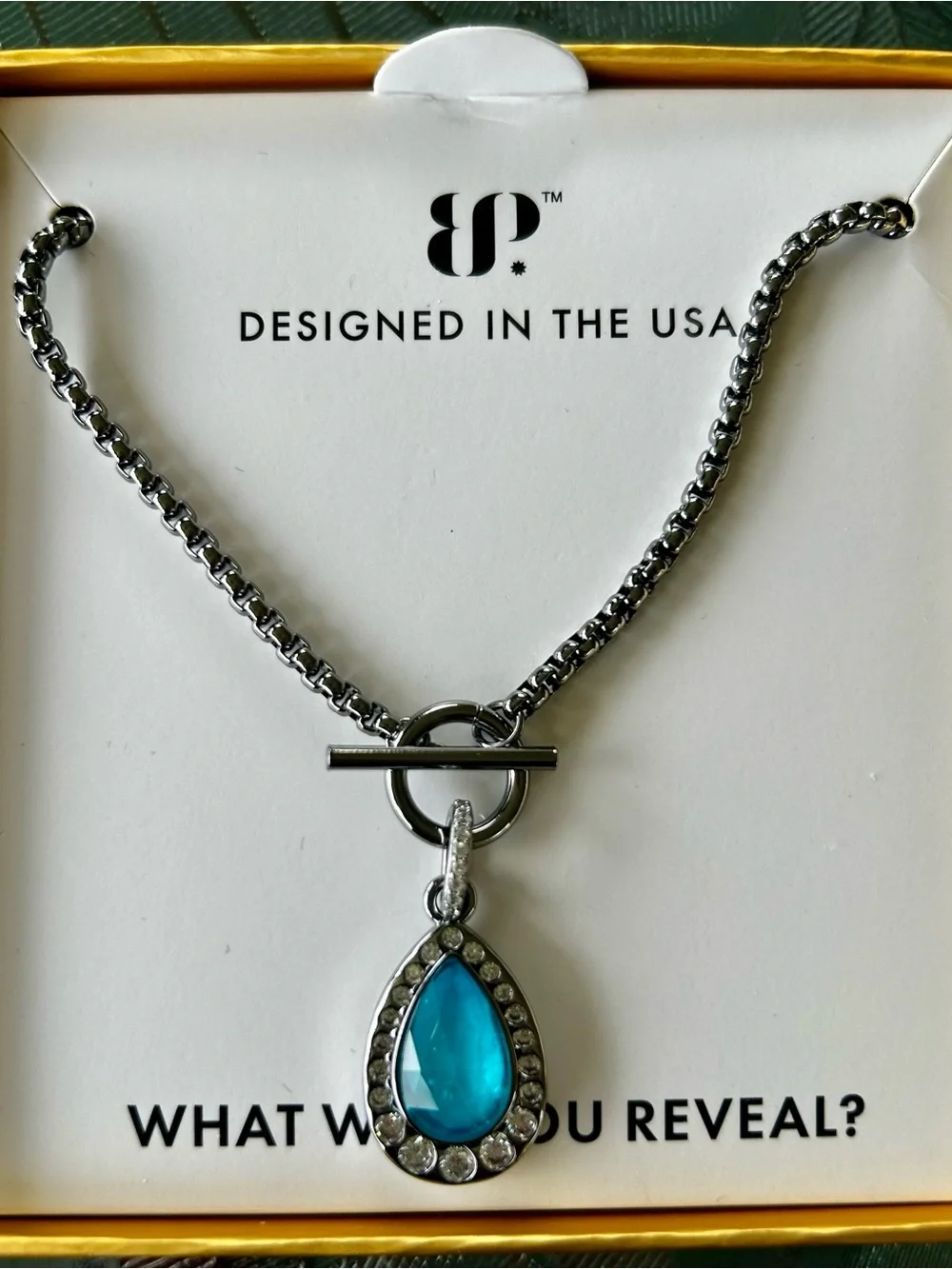 Bomb Party exclusive lab created Aqua Blue Quartz on Hematite Plating.
